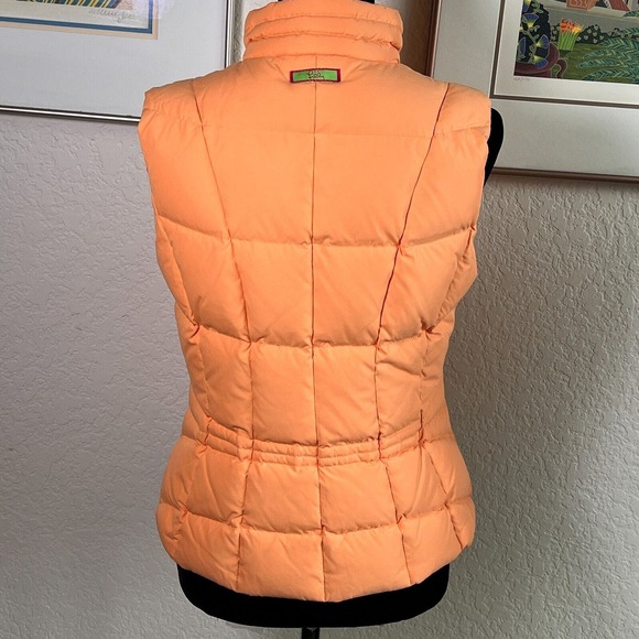 LILY PULITZER Orange Puffer Down Vest Size S Inner Lined Floral NWOT MSRP $155 - Picture 7 of 11